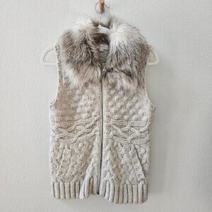 Ann Taylor Loft Sweater Fur Lined Vest- Size Small